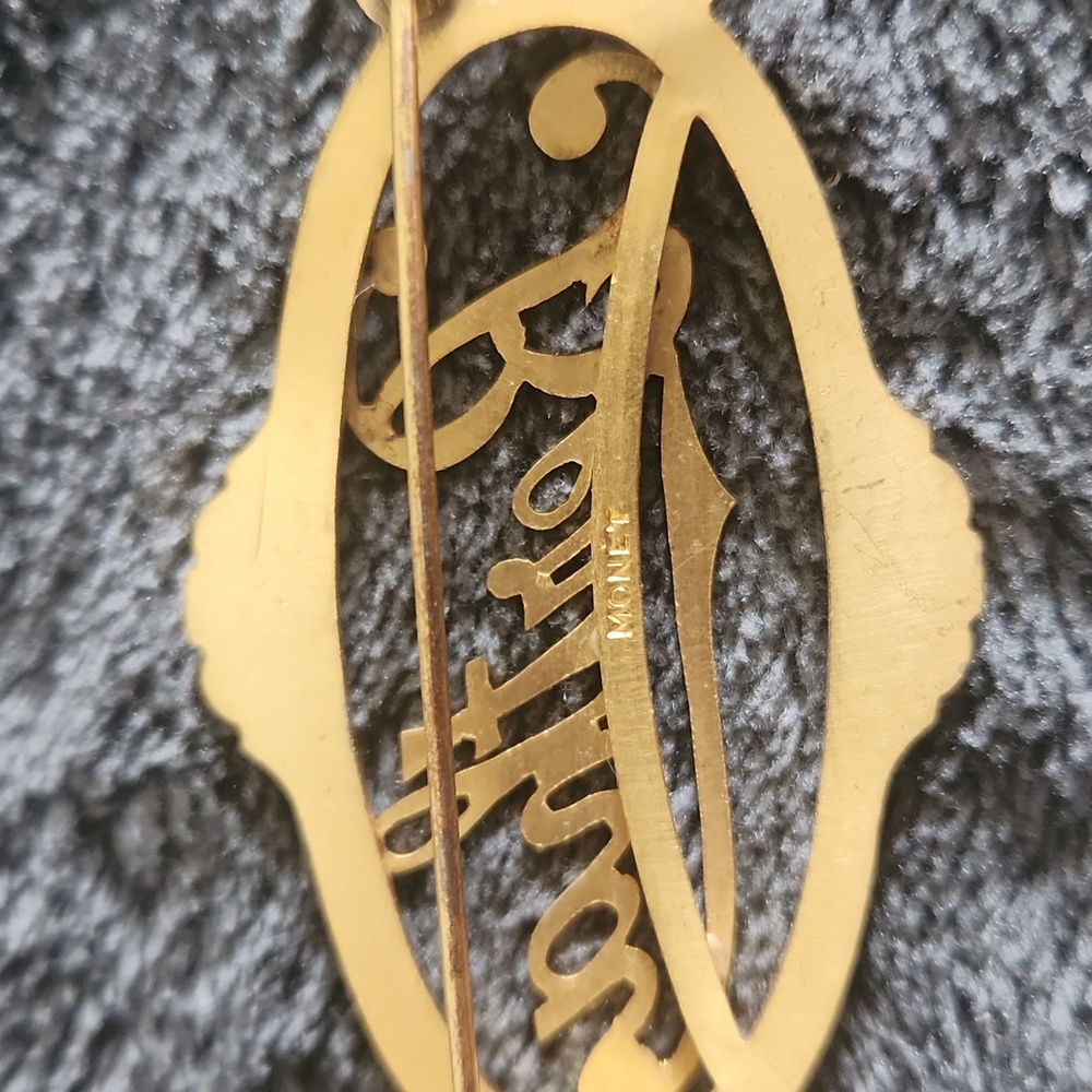 Monet Gold Tone Brooch Bertha View 4